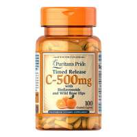 Витамины и минералы Puritan's Pride Vitamin C-500 mg with Bioflavonoids and Rose Hips Time Release, 100 каплет