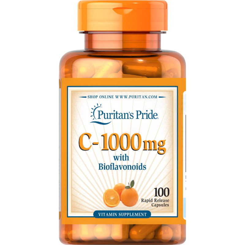 Витамины и минералы Puritan's Pride Vitamin C-1000 mg with Bioflavonoids, 100 капсул