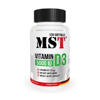 Витамины и минералы MST Vitamin D3 5000 IU, 120 капсул
