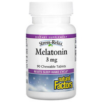 Натуральная добавка Natural Factors Stress-Relax Melatonin 3 mg, 90 жувальних таблеток