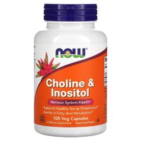 Витамины и минералы NOW Choline &amp; Inositol, 100 вегакапсул
