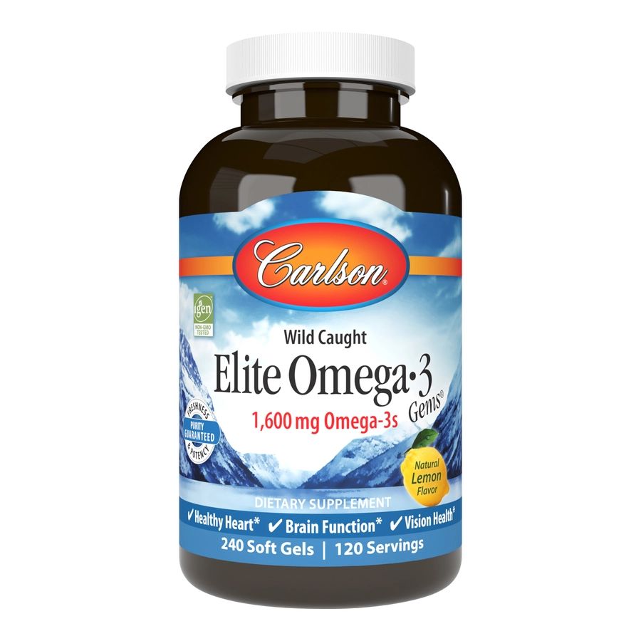 Жирні кислоти Carlson Labs Elite Omega-3 Gems, 240 капсул