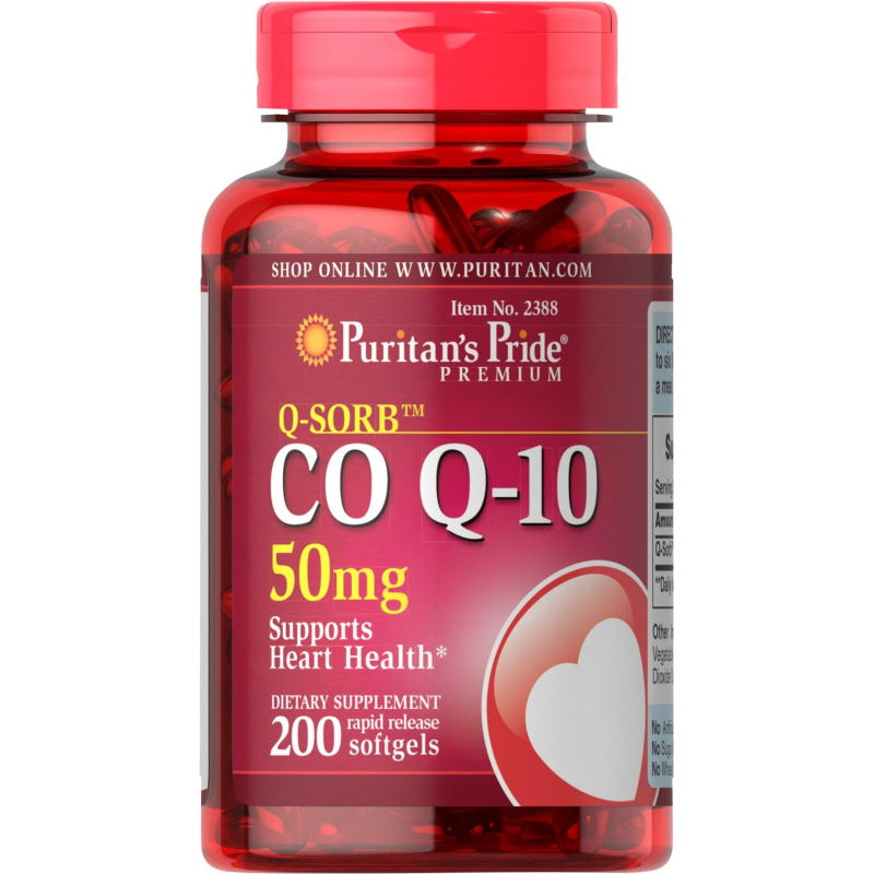 Натуральна добавка Puritan's Pride CO Q10 50 mg, 200 капсул