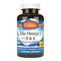 Жирные кислоты Carlson Labs Elite Omega 3 plus D3 &amp; K2, 60 капсул
