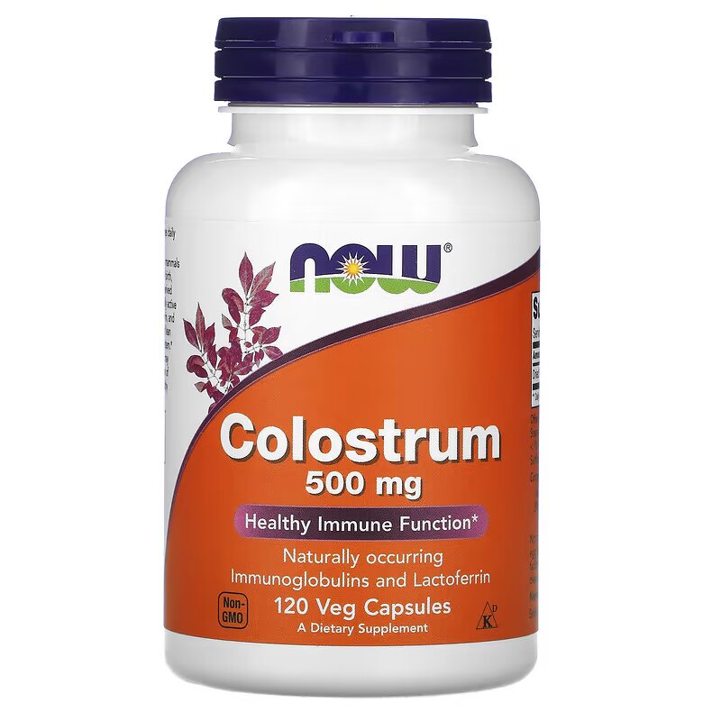 Натуральная добавка NOW Colostrum 500 mg, 120 капсул