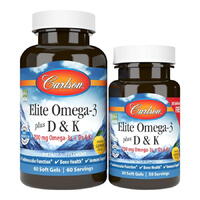 Жирные кислоты Carlson Labs Elite Omega 3 plus D3 &amp; K2, 60+30 капсул