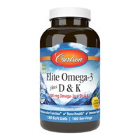 Жирные кислоты Carlson Labs Elite Omega 3 plus D3 &amp; K2, 180 капсул