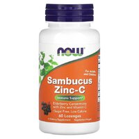 Витамины и минералы NOW Sambucus Zinc-C, 60 леденцов