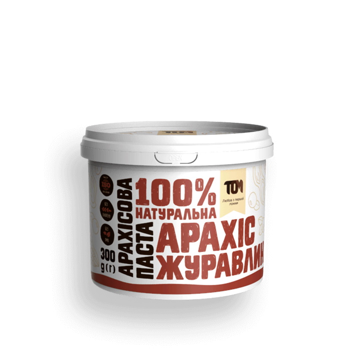 Замінник харчування TOM арахісова паста з журавлиною, 300 грам