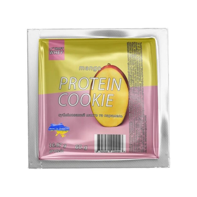 Батончик Craft Whey Protein Cookie, 60 грамм, Mango