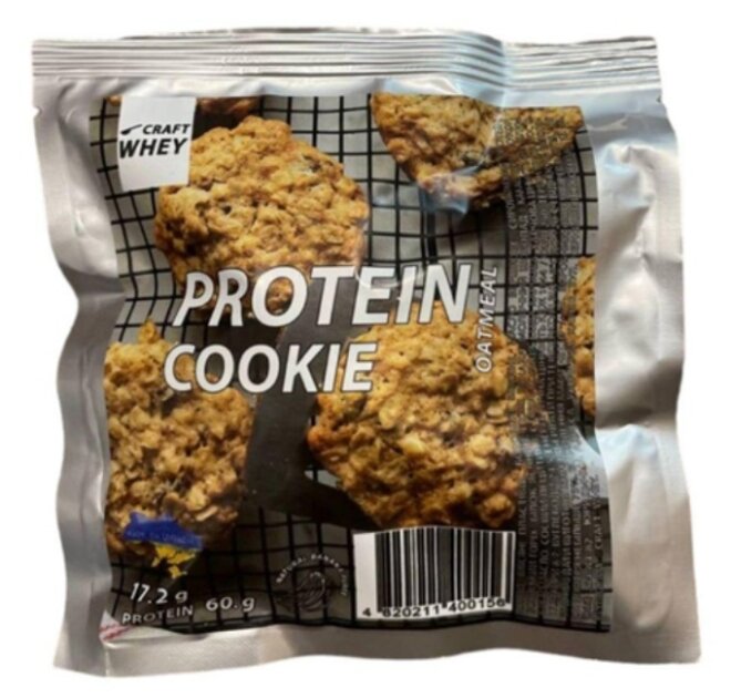 Батончик Craft Whey Protein Cookie, 60 грамм, Oatmeal