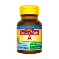Витамины и минералы Nature Made Vitamin A 8000 IU (2400 mcg), 100 капсул