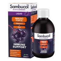 Натуральная добавка Sambucol Black Elderberry Immuno Forte + Vitamin C + Zinc, 230 мл