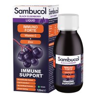 Натуральная добавка Sambucol Black Elderberry Immuno Forte + Vitamin C + Zinc, 120 мл
