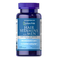 Витамины и минералы Puritan's Pride Men's Hair Vitamins, 120 капсул