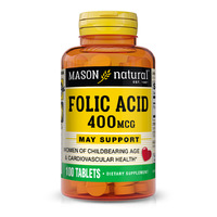 Витамины и минералы Mason Natural Folic Acid 400 mcg, 100 таблеток