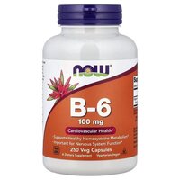 Витамины и минералы NOW Vitamin B6 100 mg, 250 вегакапсул