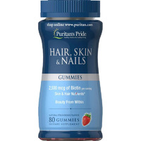 Витамины и минералы Puritan's Pride Hair Skin and Nails Gummies, 80 желеек - клубника