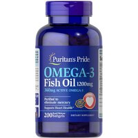 Жирные кислоты Puritan's Pride Omega 3 Fish Oil 1200 mg, 200 капсул ПОВРЕЖДЕННЫЙ