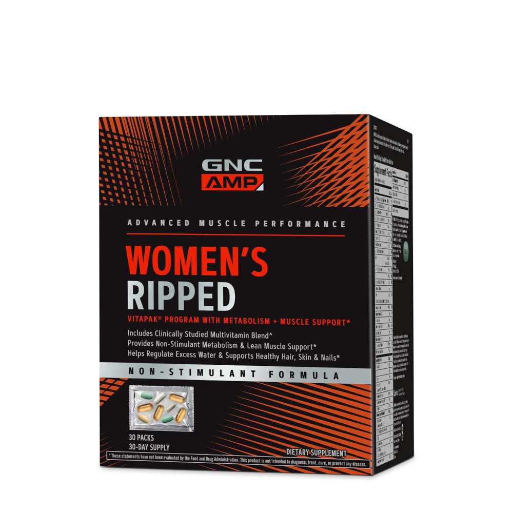 Витамины и минералы GNC AMP Women's Ripped Non Stim Vitapak, 30 пакетиков