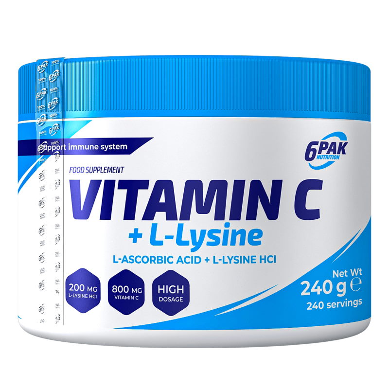 Вітаміни та мінерали 6PAK Nutrition Vitamin C + L-Lysine, 240 грам