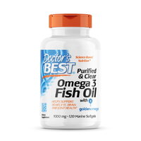 Жирні кислоти Doctor's Best Purified &amp; Clear Omega 3 Fish Oil, 120 капсул