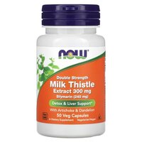 Натуральная добавка NOW Milk Thistle Extract 300 mg Double Strength, 100 вегакапсул