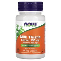 Натуральная добавка NOW Milk Thistle Extract 150 mg, 60 вегакапсул