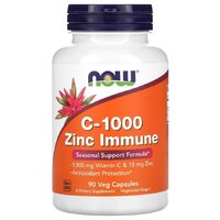 Витамины и минералы NOW Vitamin C-1000 &amp; Zinc Immune, 90 вегакапсул