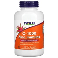 Витамины и минералы NOW Vitamin C-1000 &amp; Zinc Immune, 180 вегакапсул