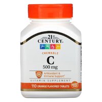 Витамины и минералы 21st Century Vitamin C 500 mg Chewable, 110 таблеток