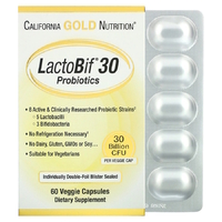 Пробиотики и пребиотики California Gold Nutrition LactoBif 30 Probiotics, 60 вегакапсул