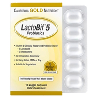 Пробиотики и пребиотики California Gold Nutrition LactoBif 5 Probiotics, 10 вегакапсул