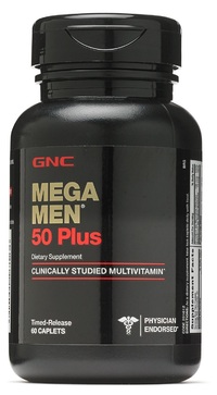 Витамины и минералы GNC Mega Men 50 Plus, 60 каплет