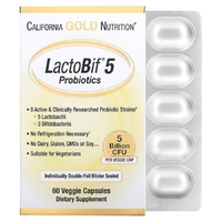 Пробиотики и пребиотики California Gold Nutrition LactoBif 5 Probiotics, 60 вегакапсул