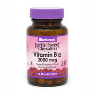 Витамины и минералы Bluebonnet Earth Sweet Chewables Vitamin В12 2000 mcg, 90 жевательных таблеток