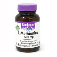 Аминокислота Bluebonnet L-Methionine 500 mg, 30 вегакапсул