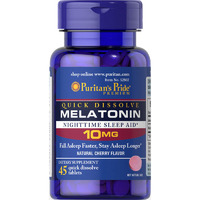 Натуральная добавка Puritan's Pride Melatonin 10 mg, 45 таблеток - вишня