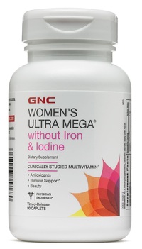 Витамины и минералы GNC Women's Ultra Mega without Iron and Iodine, 90 каплет